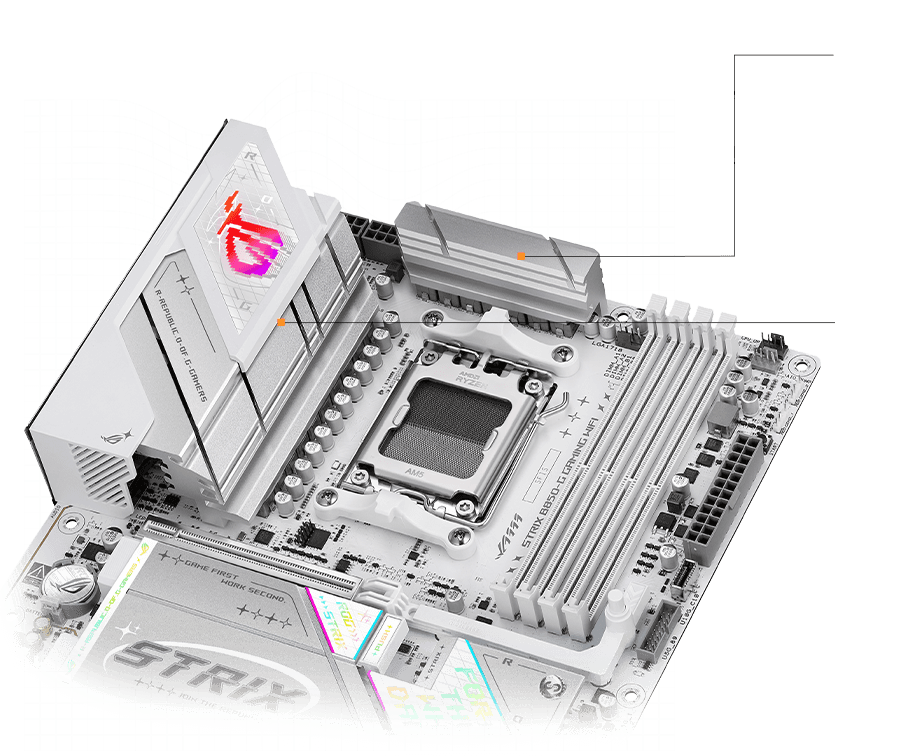 Strix B850-G VRM cooling design layout