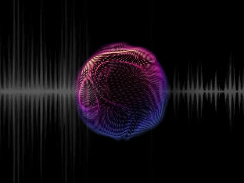 Sound waves behind a glowing orb.