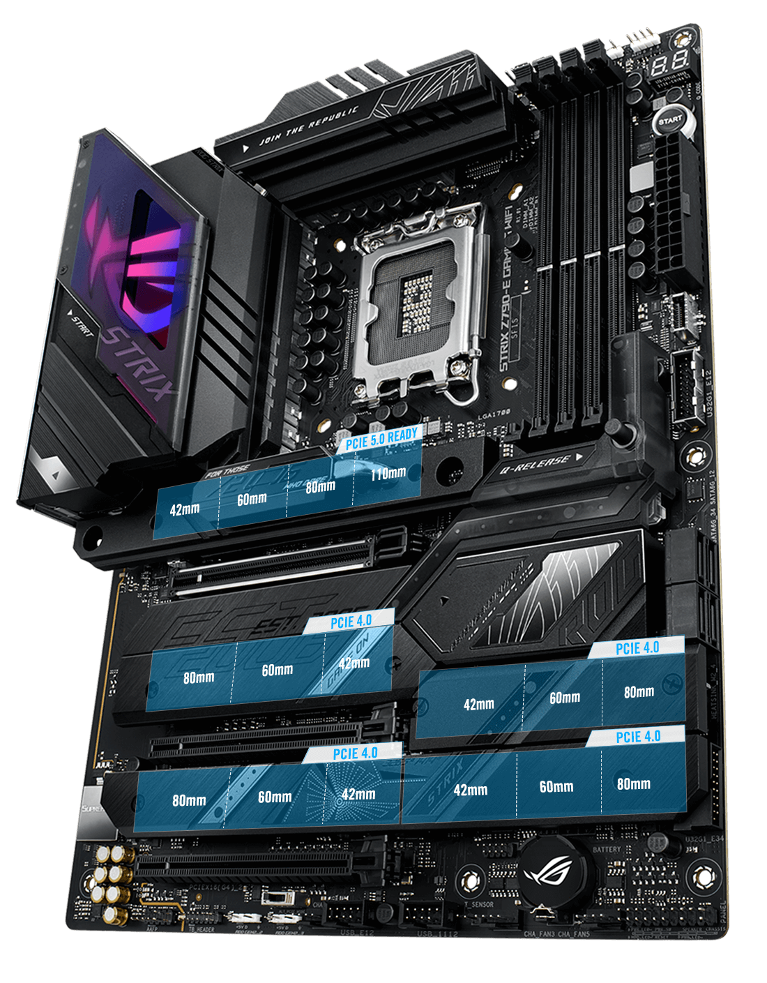 PCIe 5.0 M.2 and expansion slot layout