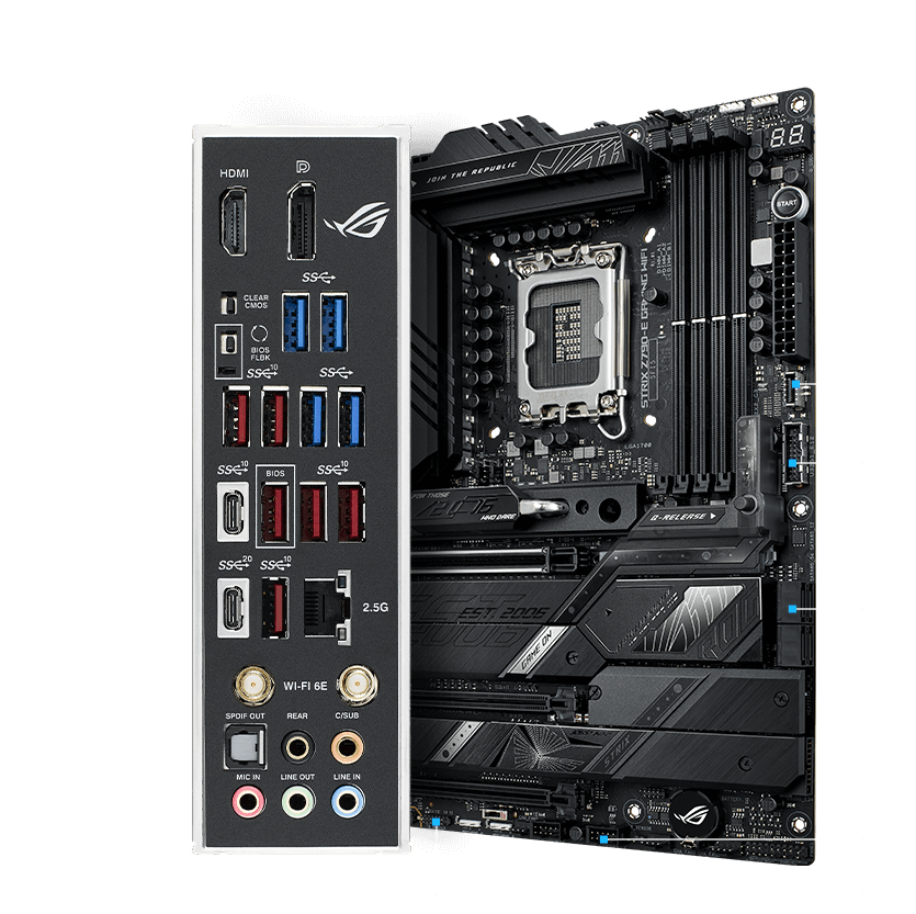 ASUS ROG Strix Z790-E Gaming WiFi 6E LGA 1700(Intel 14th &12th&13th Gen)ATX  gaming motherboard(PCIe 5.0, DDR5,18+1 ower stages,2.5 Gb LAN, Bluetooth  v5.2,Thunderbolt 4,support up to 5xM.2,1xPCIe 5.0 