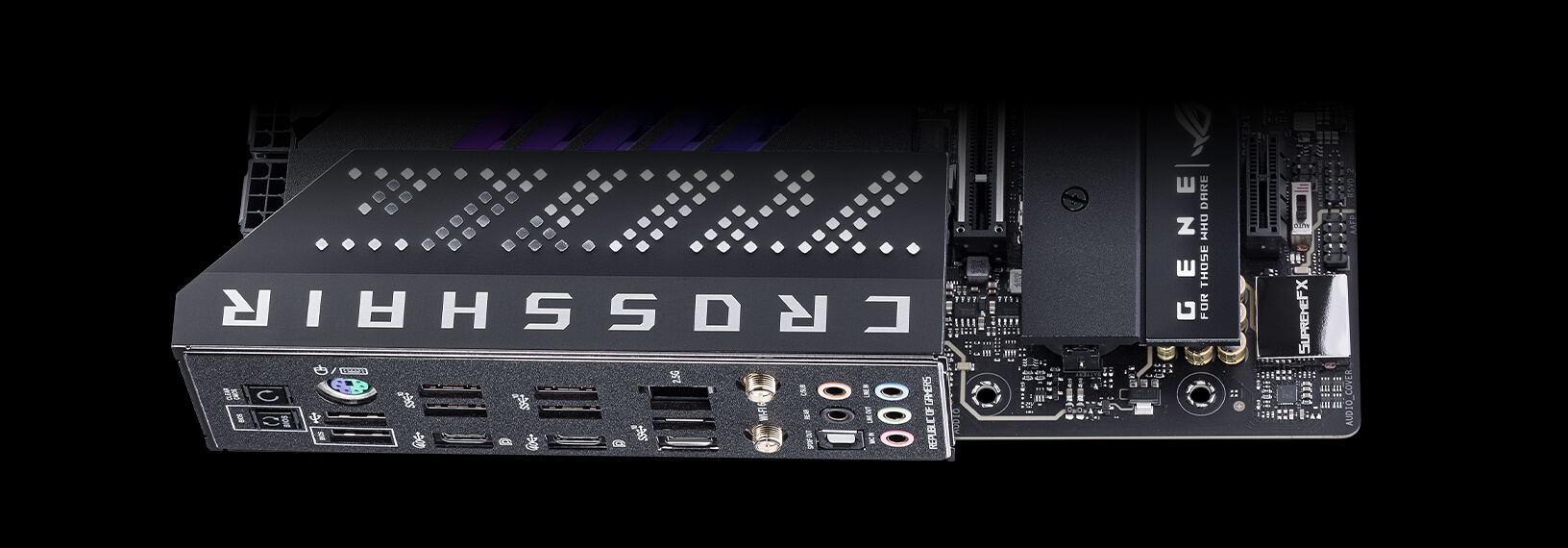 Das ROG Crosshair X670E Gene Mainboard mit SupremeFX