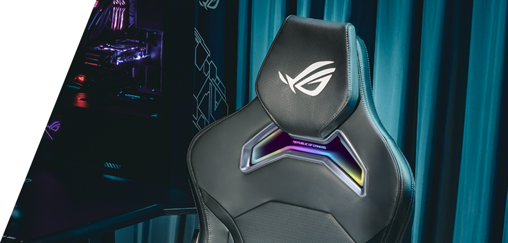 ROG Chariot X gaming chair headrest –  front view to the left