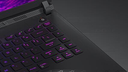 A closeup of the semi-transparent cover design on the SCAR 18’s keyboard.