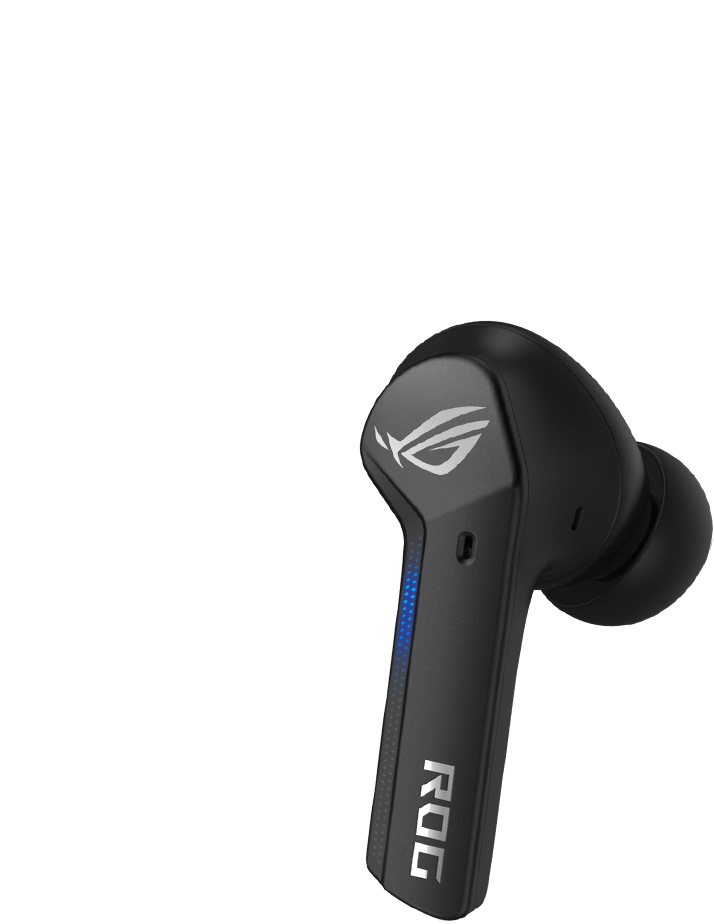 This picture shows the right earbud of the ROG Cetra True Wireless
