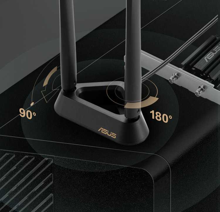 PCE-AXE59BT’s two external antennas can be bent 90 degrees and twisted 360 degrees