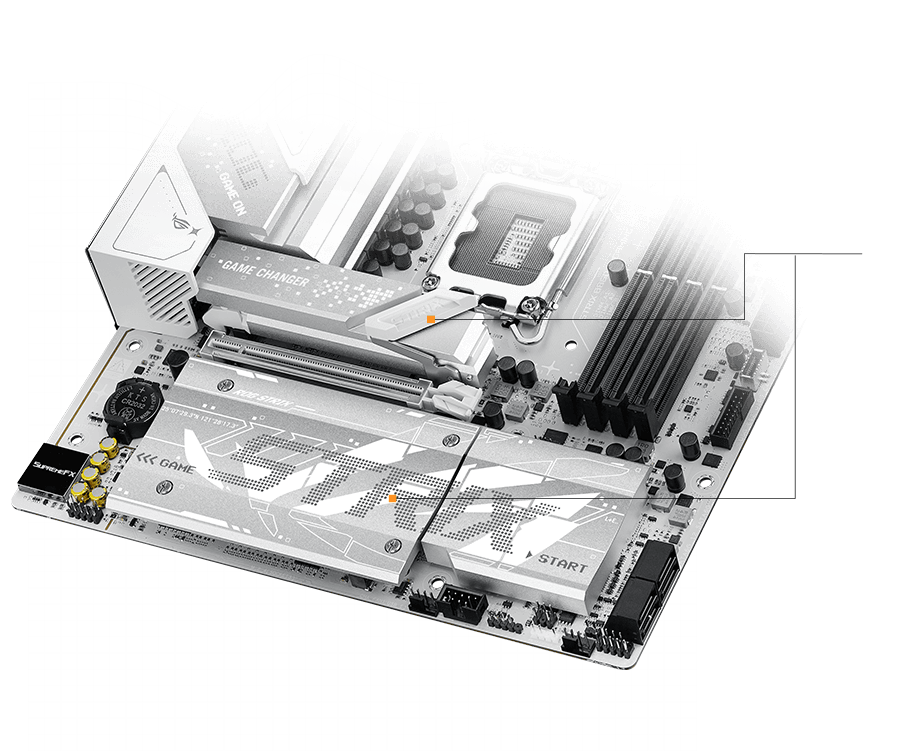 Strix  B860-G M.2 heatsinks and backplate layout