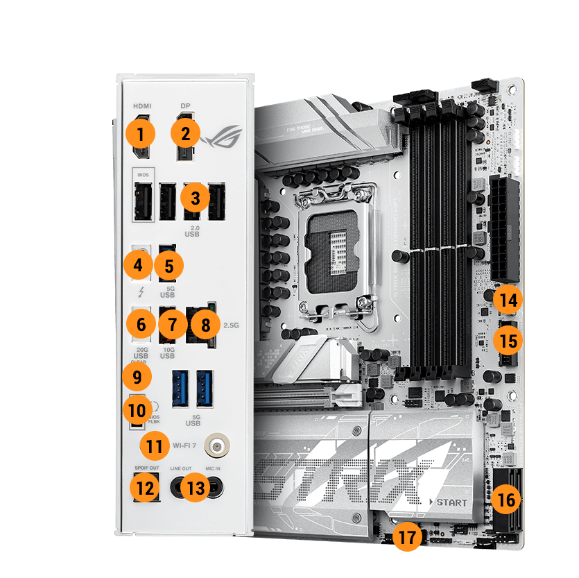 Strix  B860-G connectivity specifications