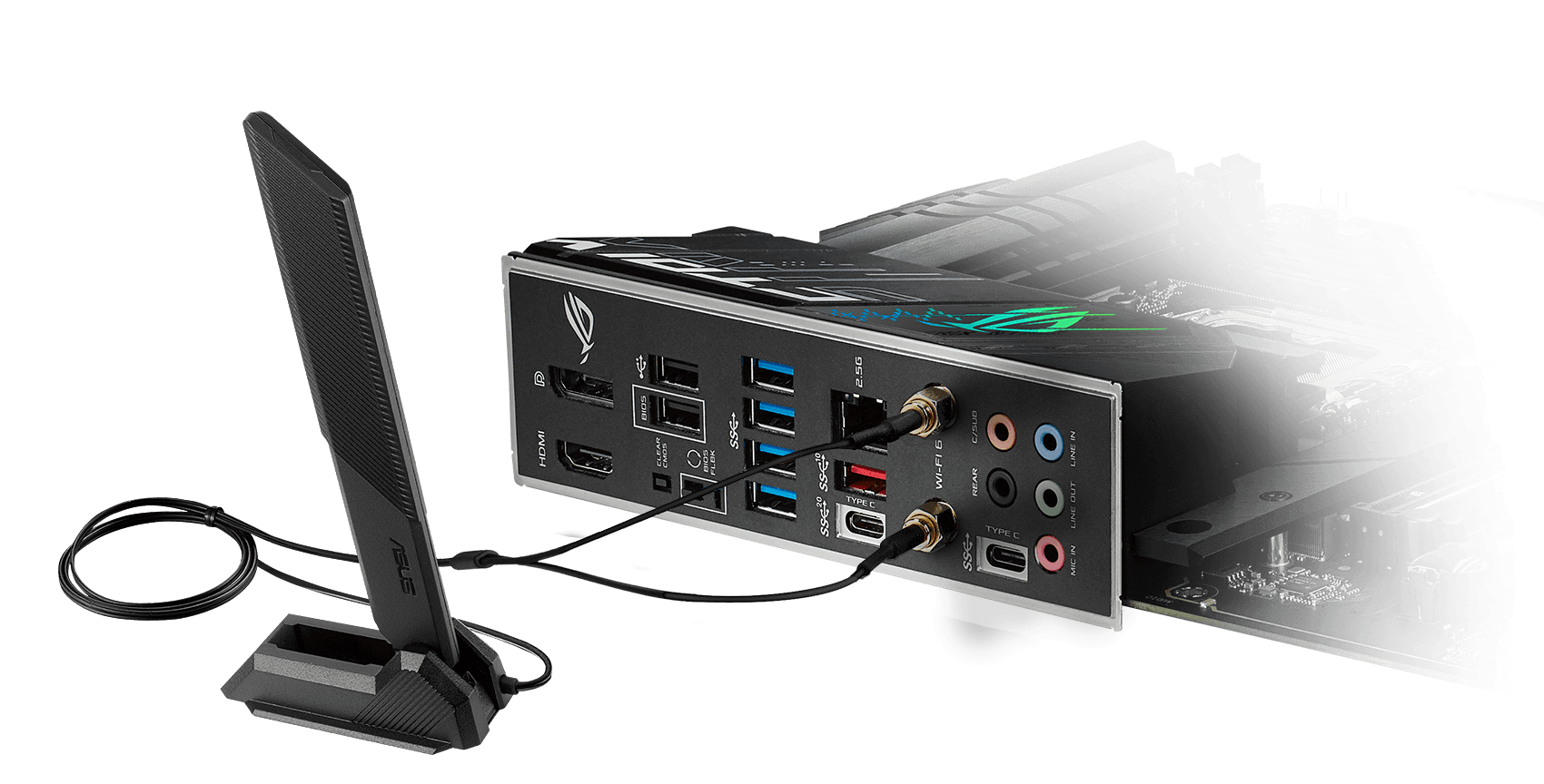 Doska ROG Strix B660-F Gaming WiFi disponuje WiFi 6 v kombinácii s 2,5 Gb Ethernetom.