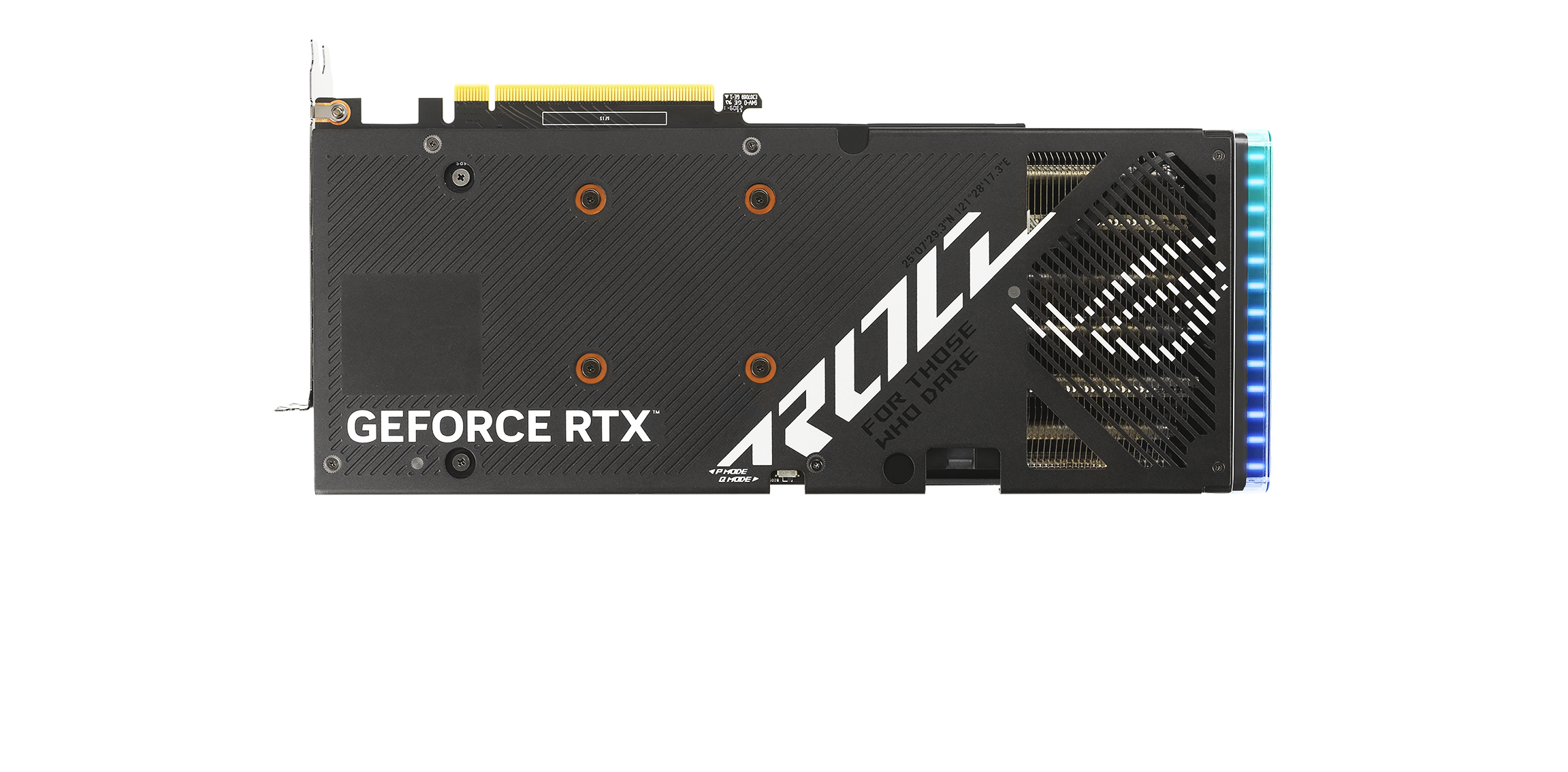 Rear view of the ROG Strix GeForce RTX 4060 graphics card.