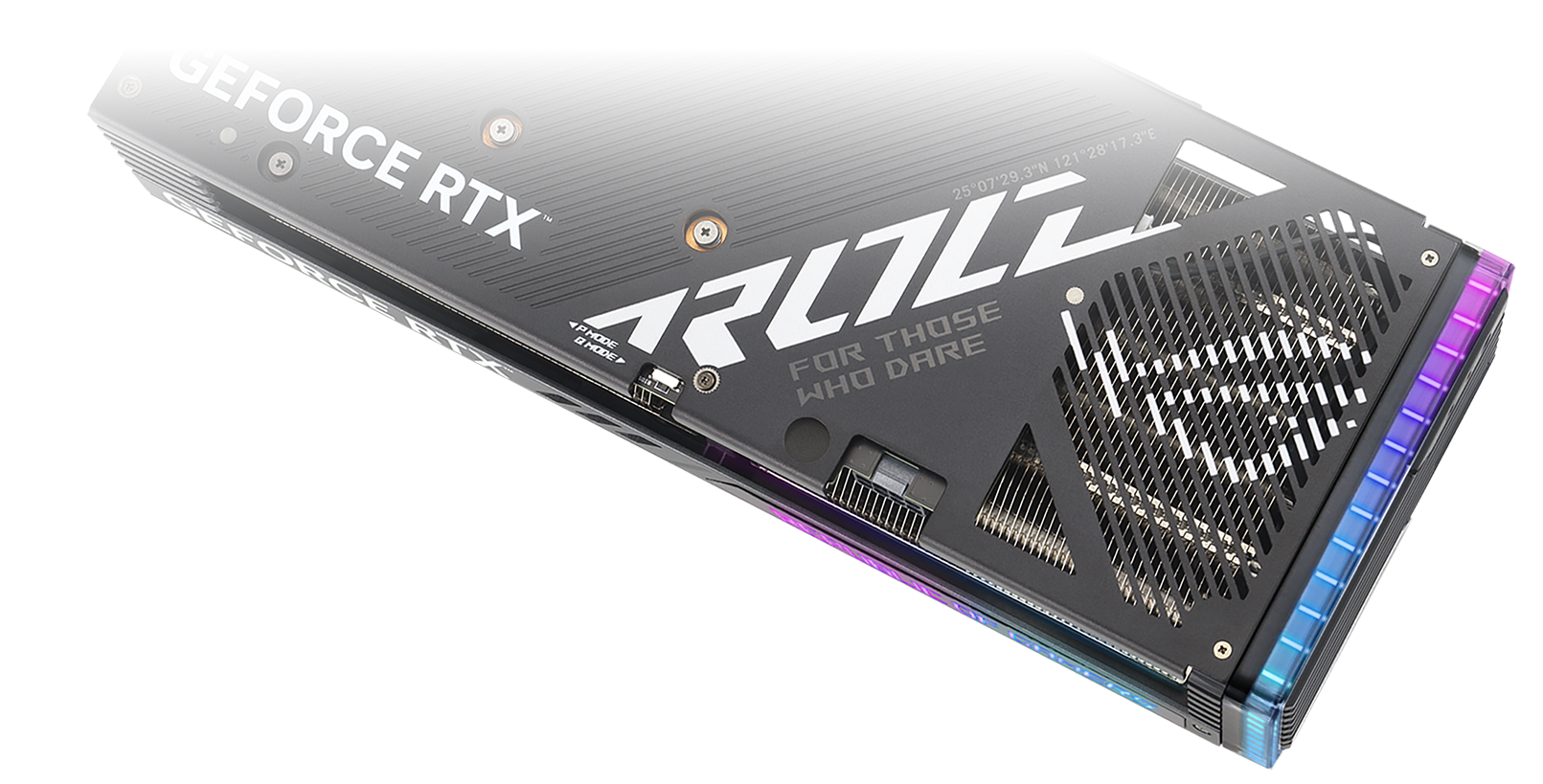 Відеокарта серії ROG Strix GeForce RTX 4060. Вигляд ззаду.