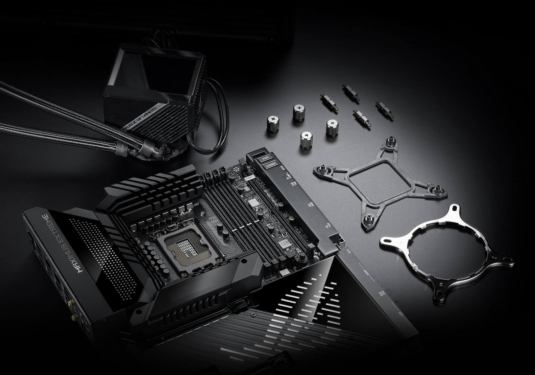 Le ROG Maximus Z790 Extreme est compatible avec tous les refroidisseurs AIO d'ASUS.