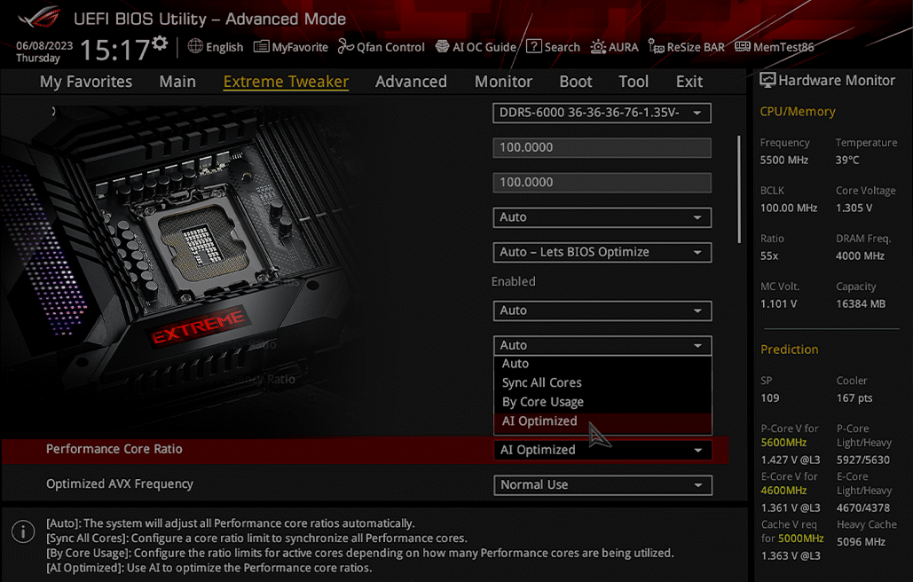 AI Overclocking lets you automatically optimize performance.