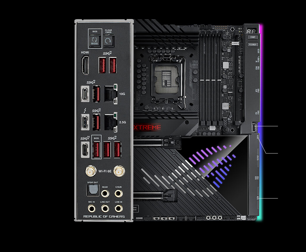 Especificaciones de conectividad de la ROG Maximus Z790 Extreme