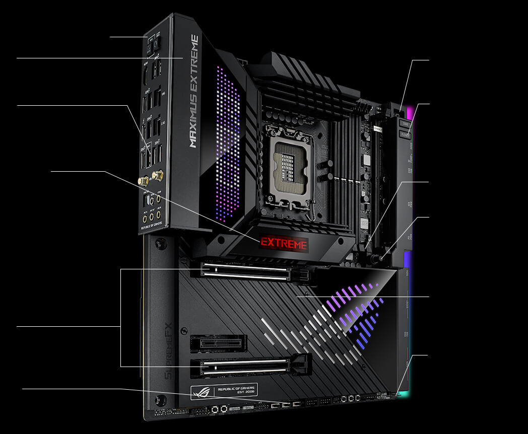 Especificaciones de las características DIY fáciles de usar de la ROG Maximus Z790 Extreme