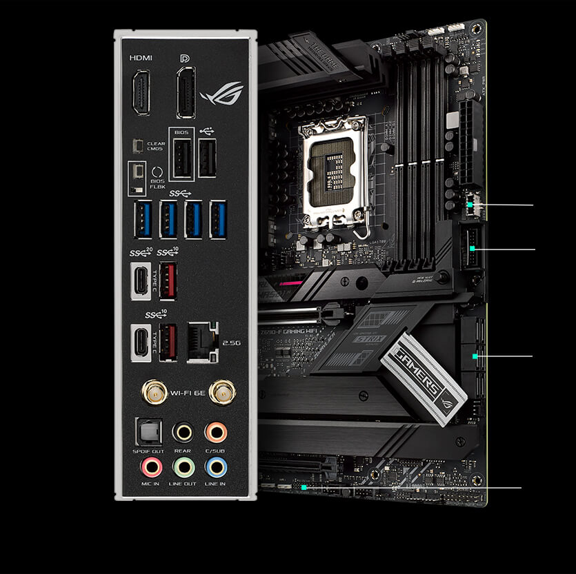 Caractéristiques de connectivité complète de la ROG Strix Z690-F Gaming WiFi