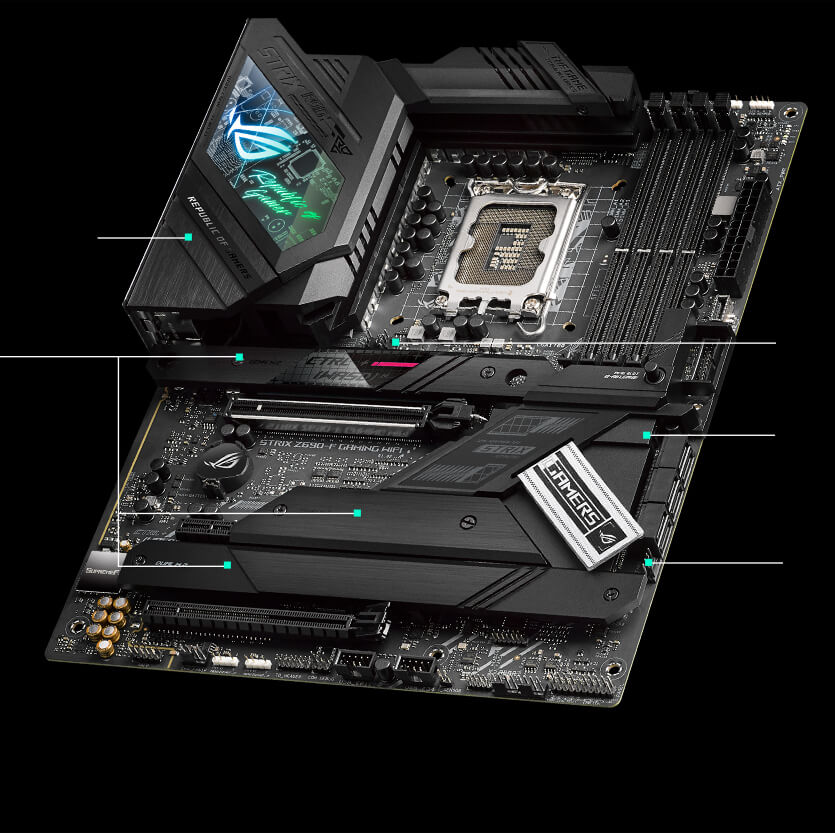 Comprehensive Cooling specs of ROG Strix Z690-F Gaming WiFi