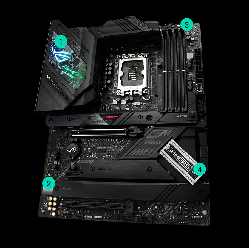 Envolvência Gaming Completa - Especificações da ROG Strix Z690-F Gaming WIFI