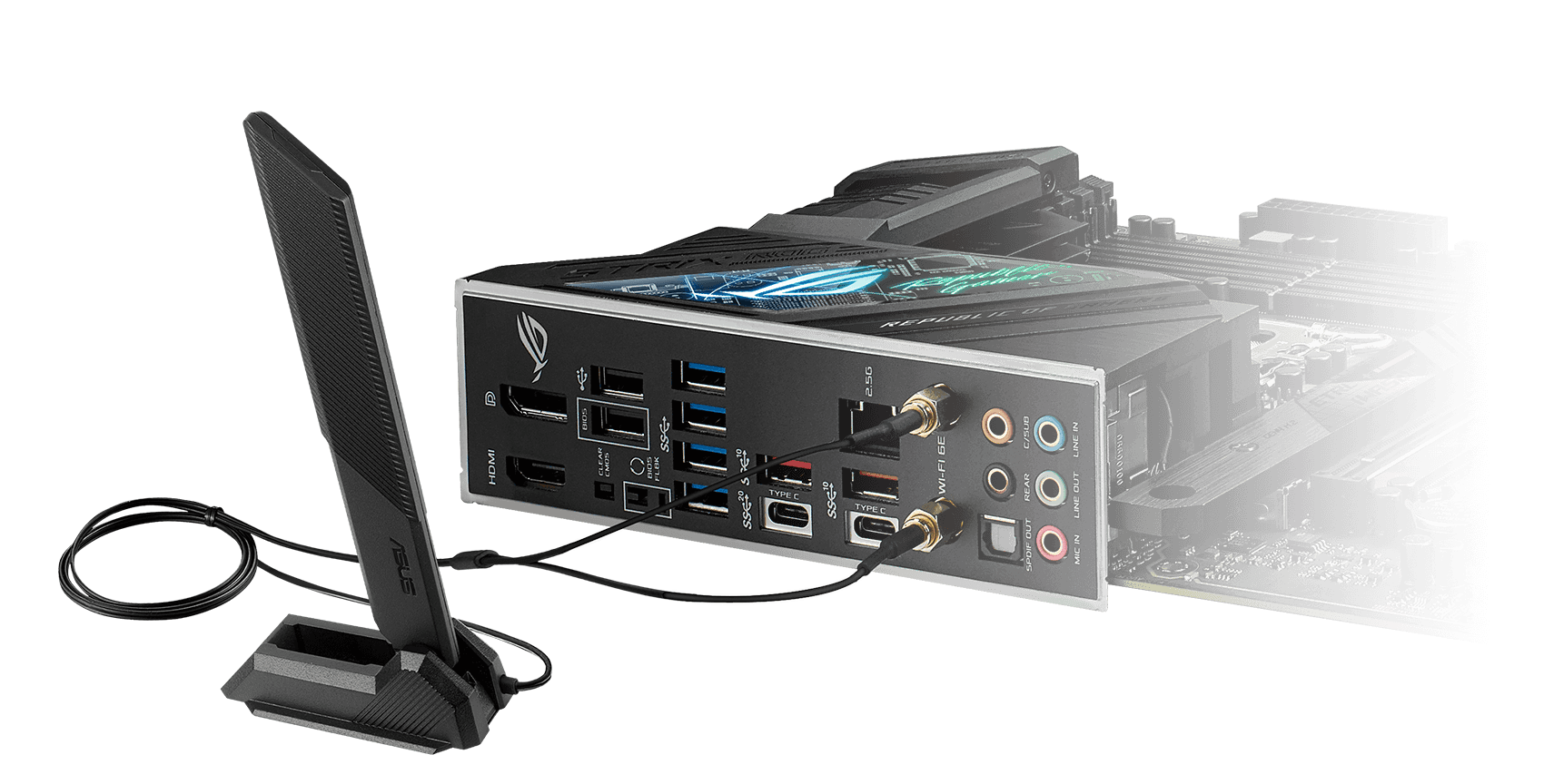 ROG Strix Z690-F Gaming WiFi features WiFi 6E, along with 2.5 Gb Ethernet