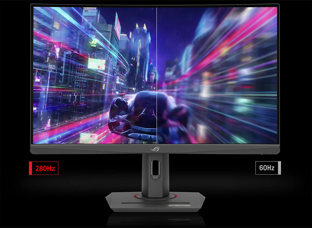 280Hz refresh rate and lightning-fast 1ms (GTG) response time