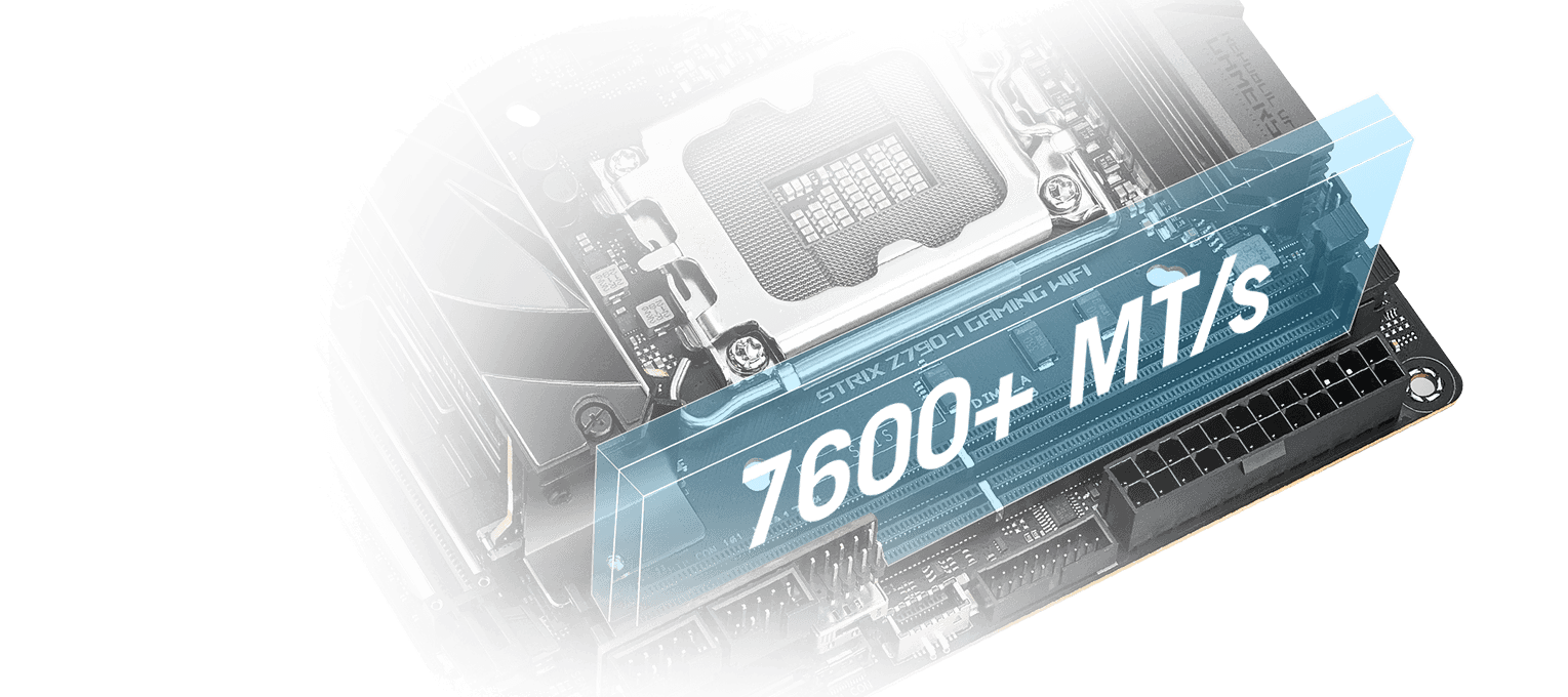 ROG Strix Z790-I 可讓您將記憶體超頻至 7600 MT/s。