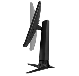 An illustration showing ROG Strix XG249CM can be adjusted for height, angle, direction and inclination