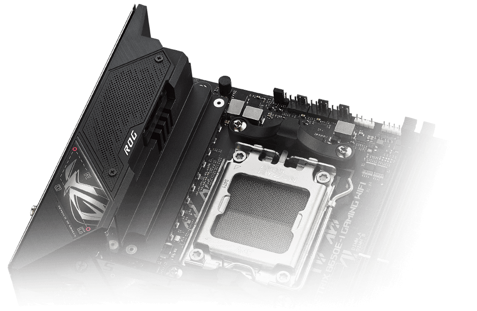 ROG Strix B650E-I stroomontwerp lay-out