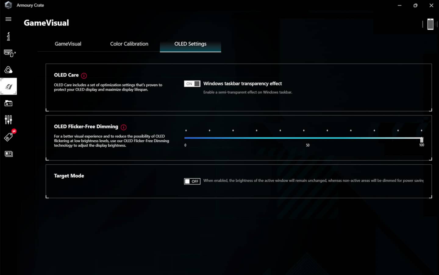 An Eclipse Grey Zephyrus G16 with the lid open and the Game Visual submenu of Armoury Crate open on screen.