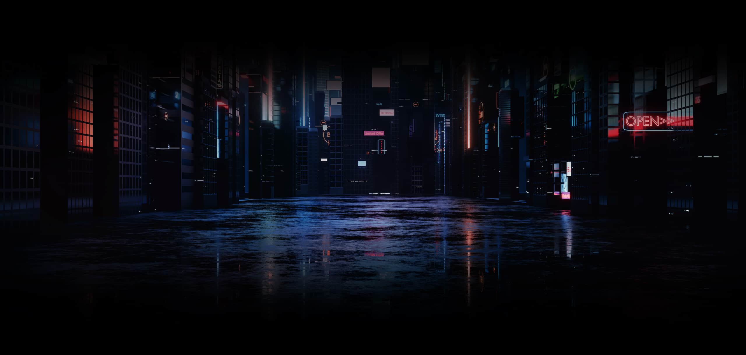 The background image shows the scene of furture city with mirror ground on battery section