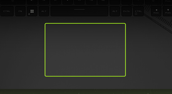 A forma do touchpad do G18 é realçada.