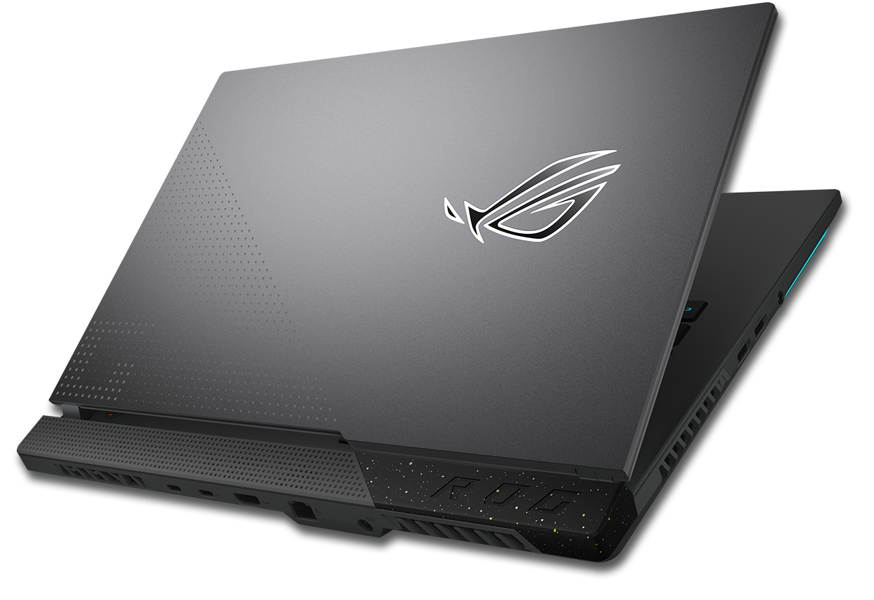 Майже закритий ноутбук Strix G17 з акцентом на елегантному темному забарвленні Eclipse Gray.