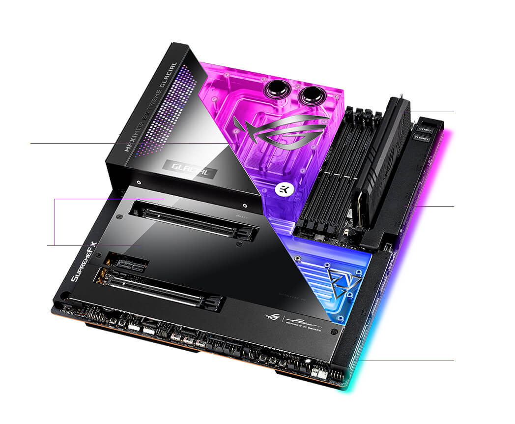 Cooling specs of the ROG Maximus Z690 Extreme Glacial