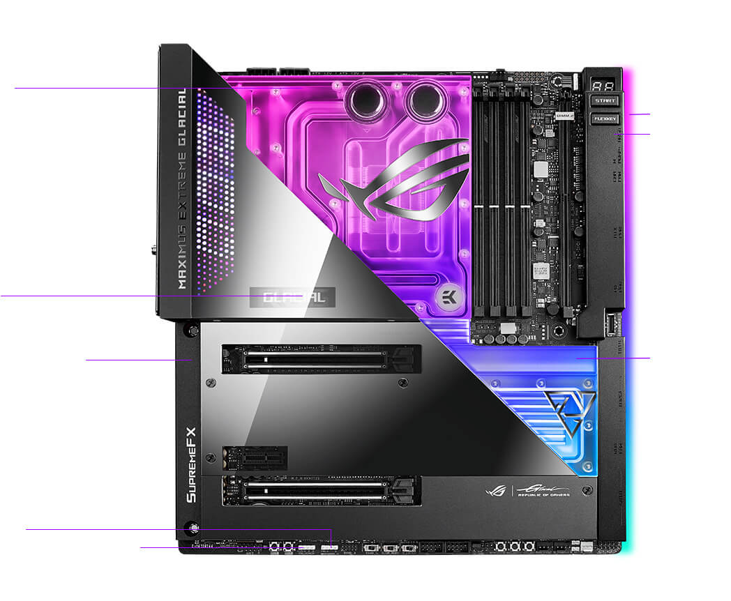 Caractéristiques immersives de la ROG Maximus Z690 Extreme Glacial