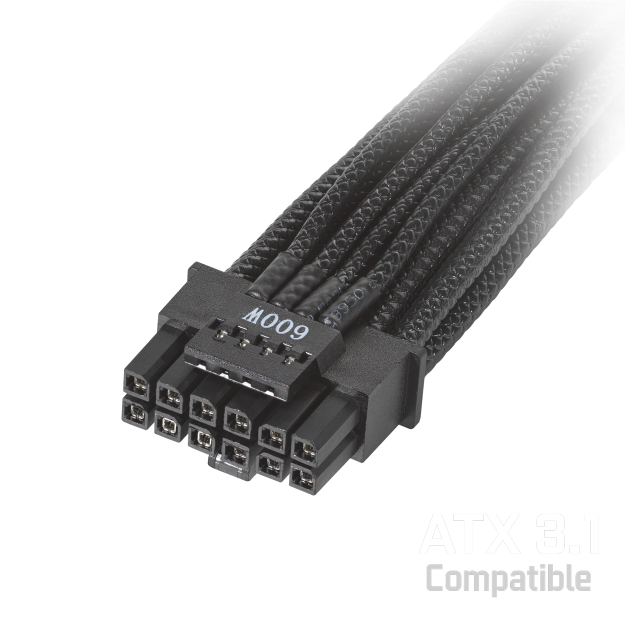 Câble d'alimentation PCIe 5.0 600W avec logo compatible ATX 3.1