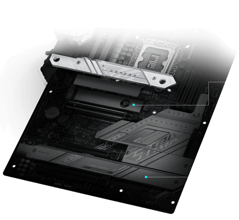 Usporiadanie chladiča M.2 na základnej doske ROG Strix Z790-A