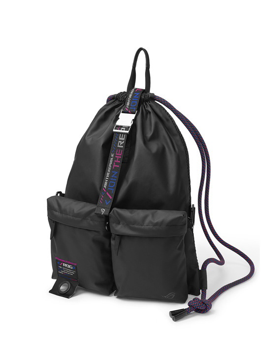 side view of ROG Slash Multi-use Drawstring Bag