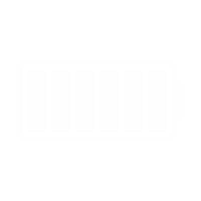 A stylized image of a battery, with all of the sectors showing full charge.