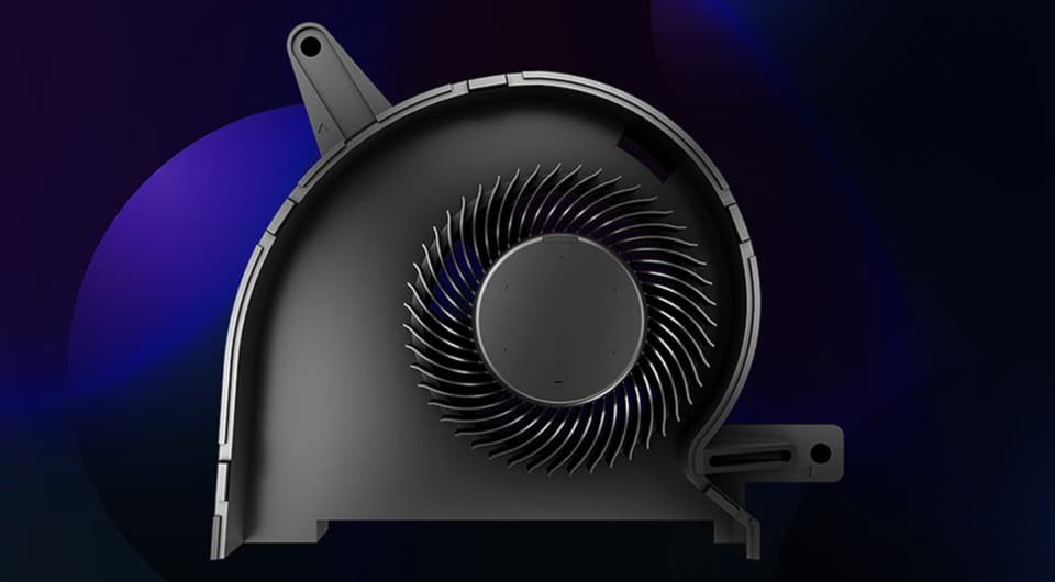 A 3D render of the fan and its shroud for the ROG Ally X.