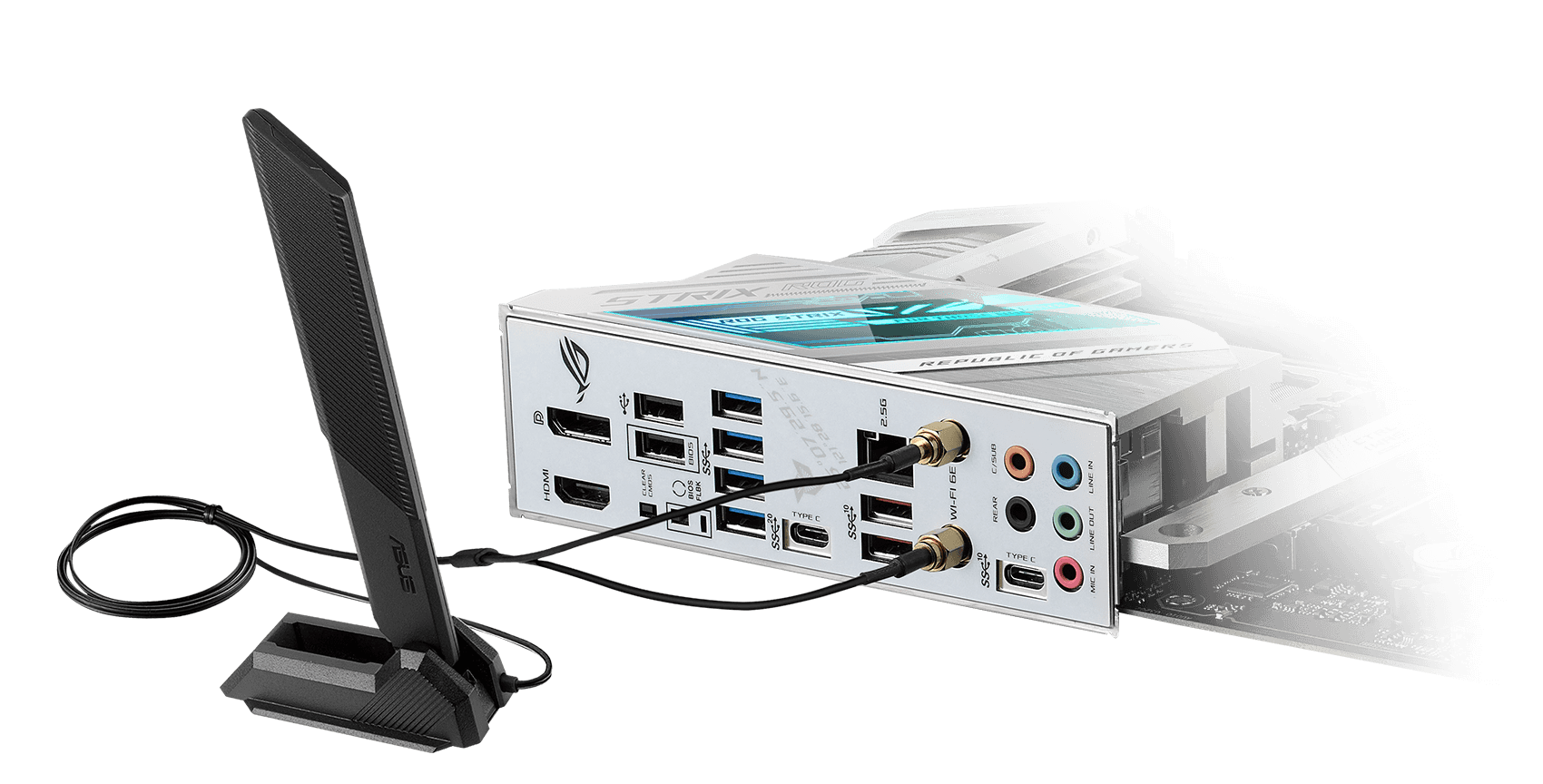 La ROG Strix Z690-A Gaming WiFi est dotée du WiFi 6E et d’un Ethernet Intel 2,5 Gb