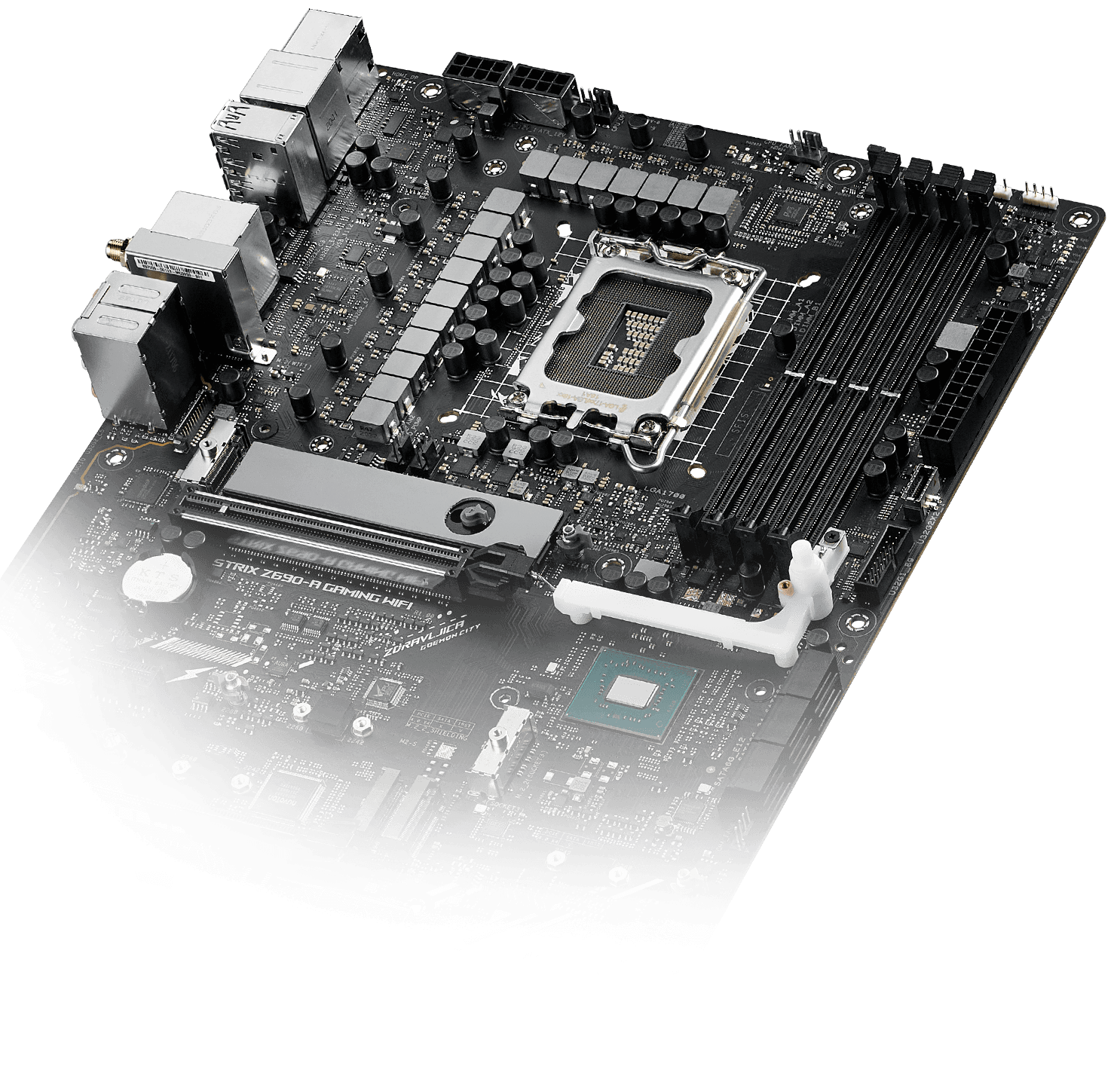 The ROG Strix Z690-A Gaming WiFi motherboard offers robust power delivery.