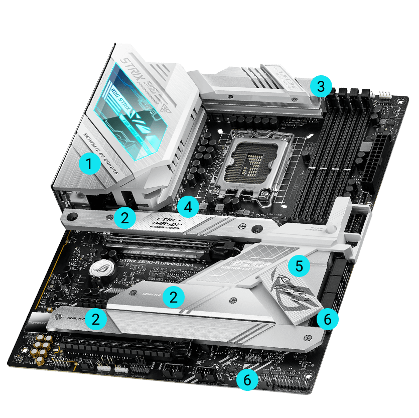 Comprehensive Cooling specs of ROG Strix Z690-A Gaming WiFi