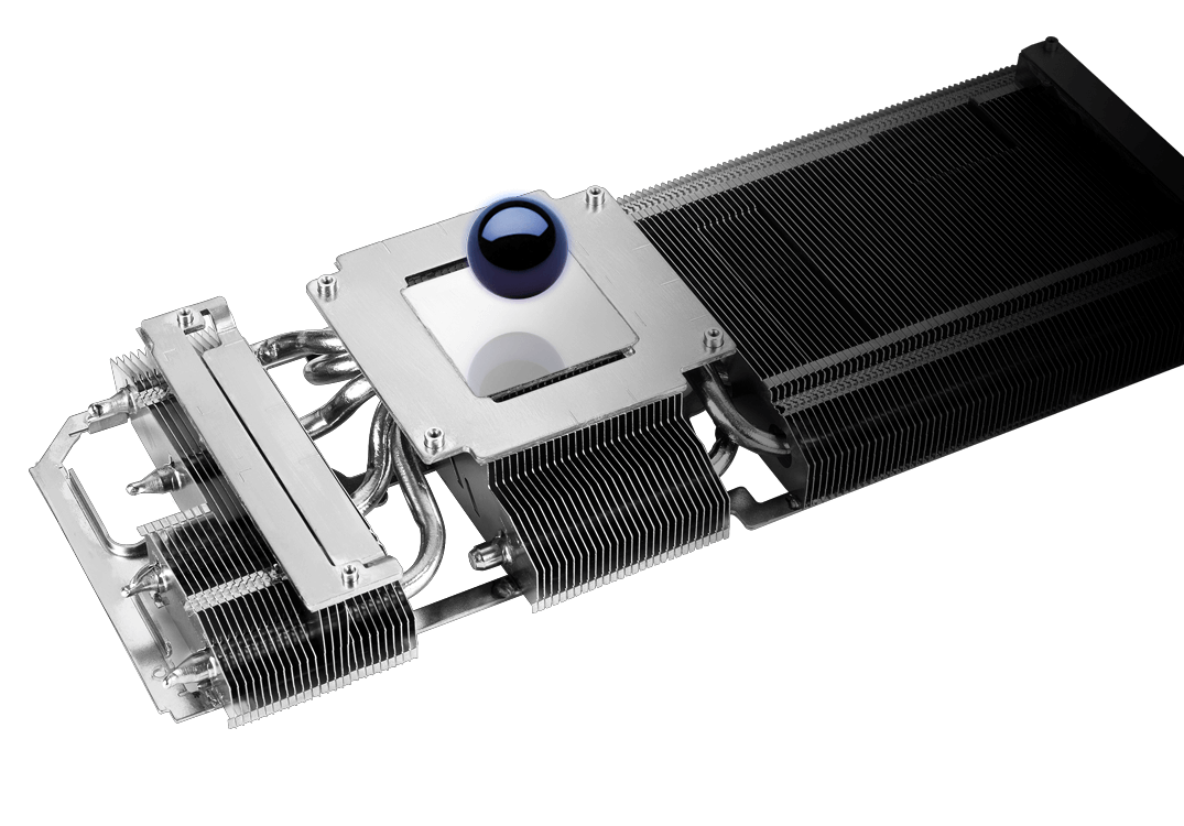 Underside of ROG STRIX GEFORCE RTX 3060 V2 OC EDITION heatsink