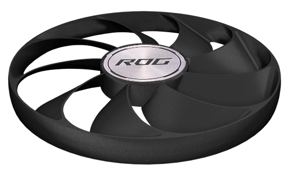 Closeup of ROG graphics card fan design