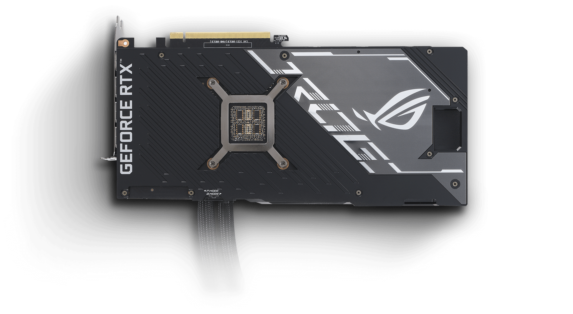 Achteraanzicht van de ROG Strix LC GeForce RTX™ 4090 videokaart