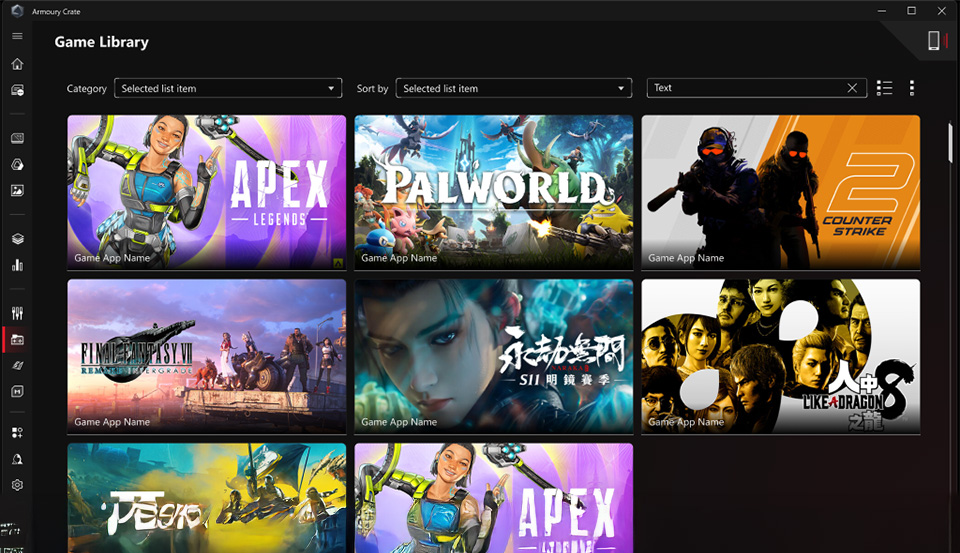 UI of Armoury Crate Featured