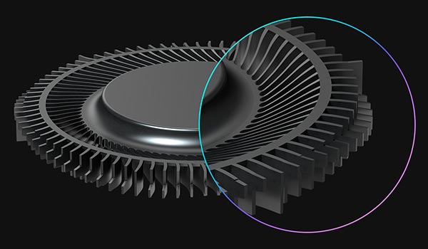 Obrázek ventilátorů Arc Flow notebooku Zephyrus G15 Arc Flow