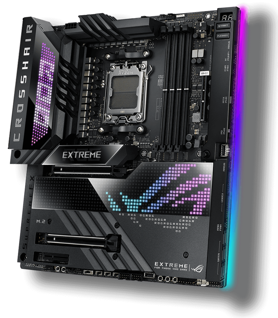 ROG Crosshair X670E Extreme je dokonalým partnerem jakéhokoli procesoru AMD Ryzen™ 7000 Series.