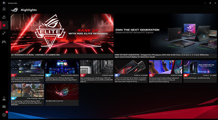 Armoury Crate UI - DESTAQUES GAMING