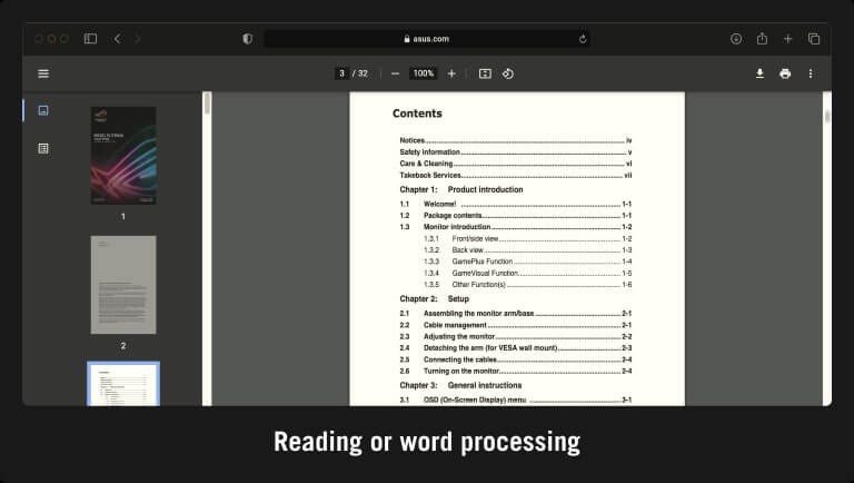 Reading or Word Processing