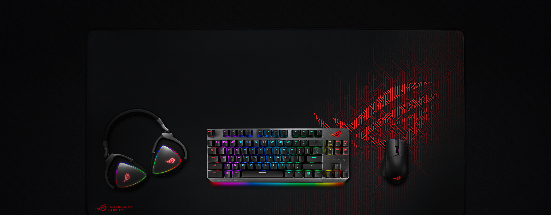ROG Strix Scope NX TKL with other ROG gaming peripherals