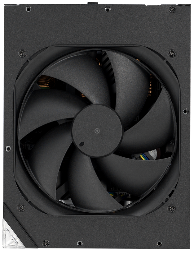 Die ROG Thor 1000W Platinum II EVA Edition ist mit einem 135-mm-Axial-Tech-Lüfter ausgestattet.